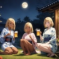 ビールでお月見 X917 4枚目