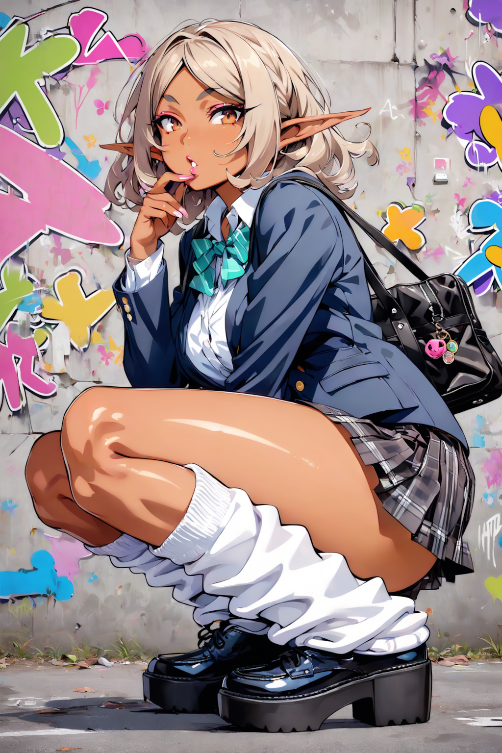 褐色エルフギャル