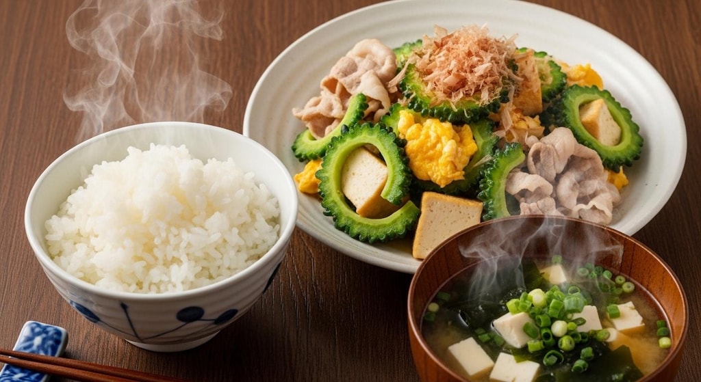摩訶不思議食堂のゴーヤチャンプル膳