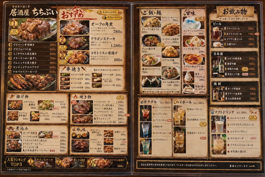 異世界居酒屋メニュー