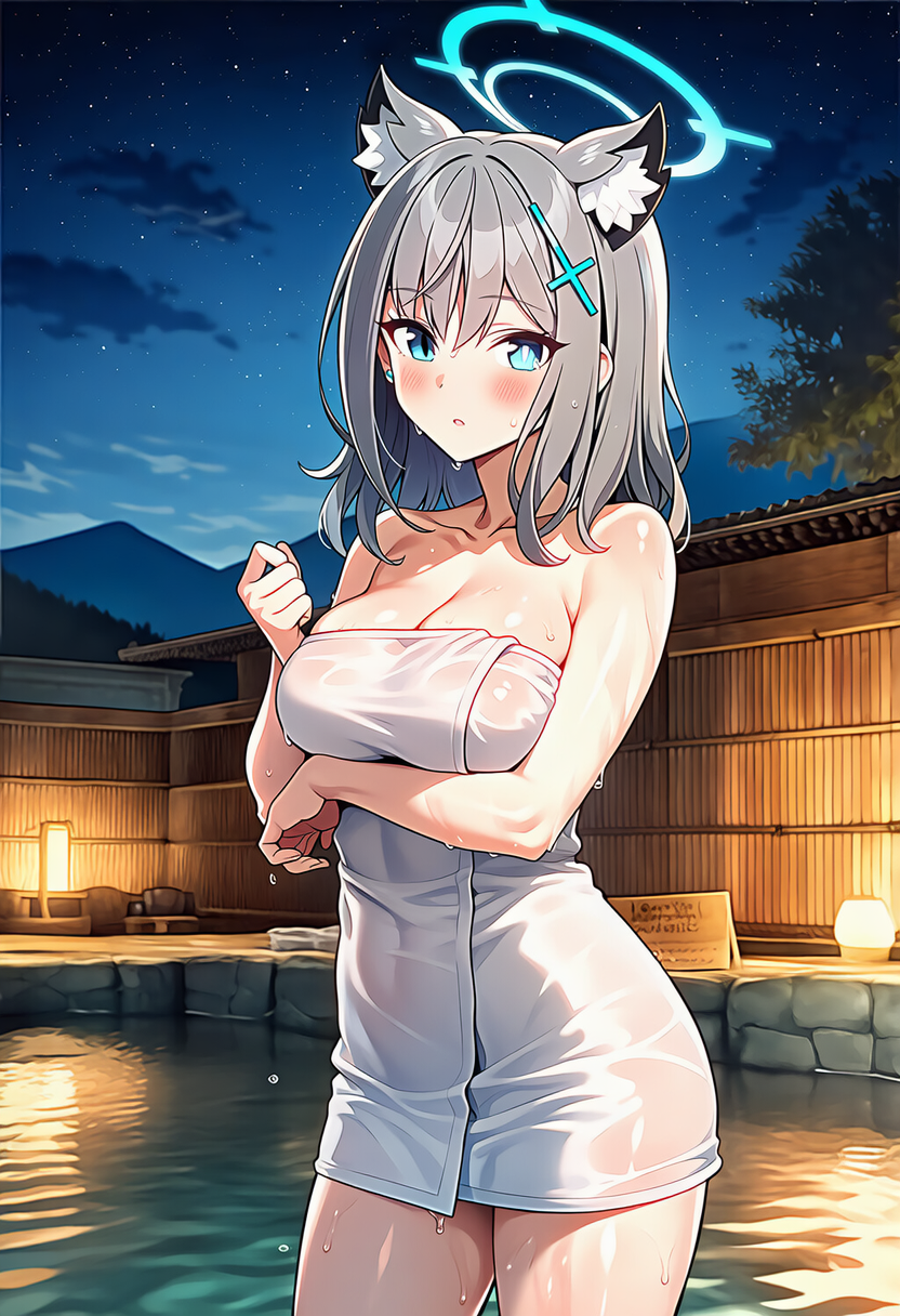 シロコと温泉