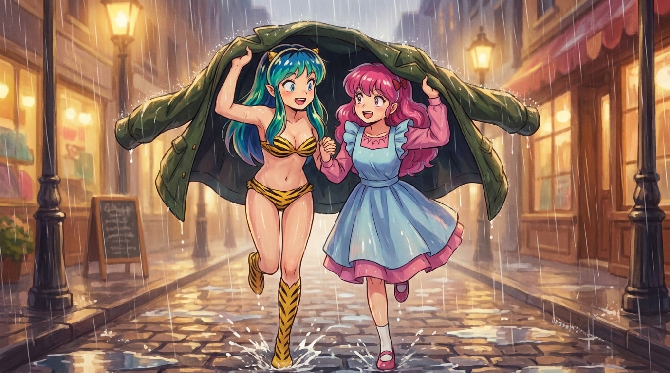 雨の中をダッシュ！ | の人気AIイラスト・グラビア