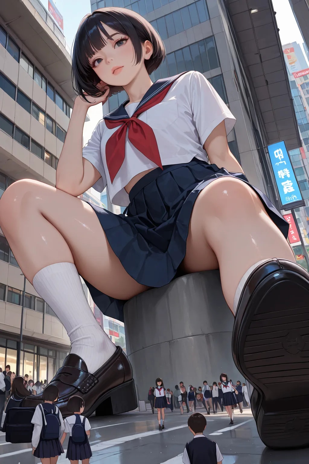待ち合わせ大女子高生