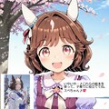 ウマ娘・ハイセイコー、公園の桜の下で朗読する 4枚目