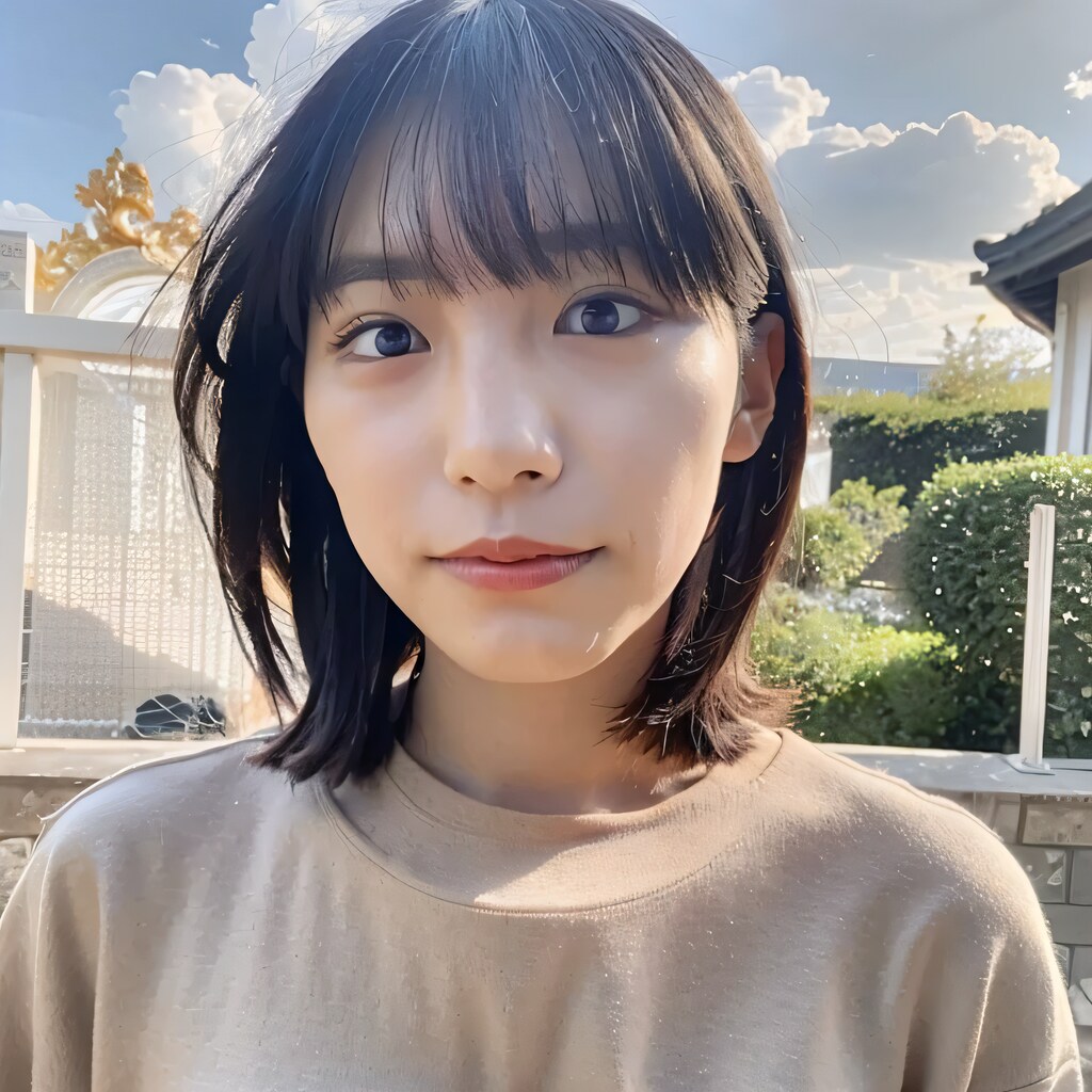 黒髪ロングでセーターの美女２１