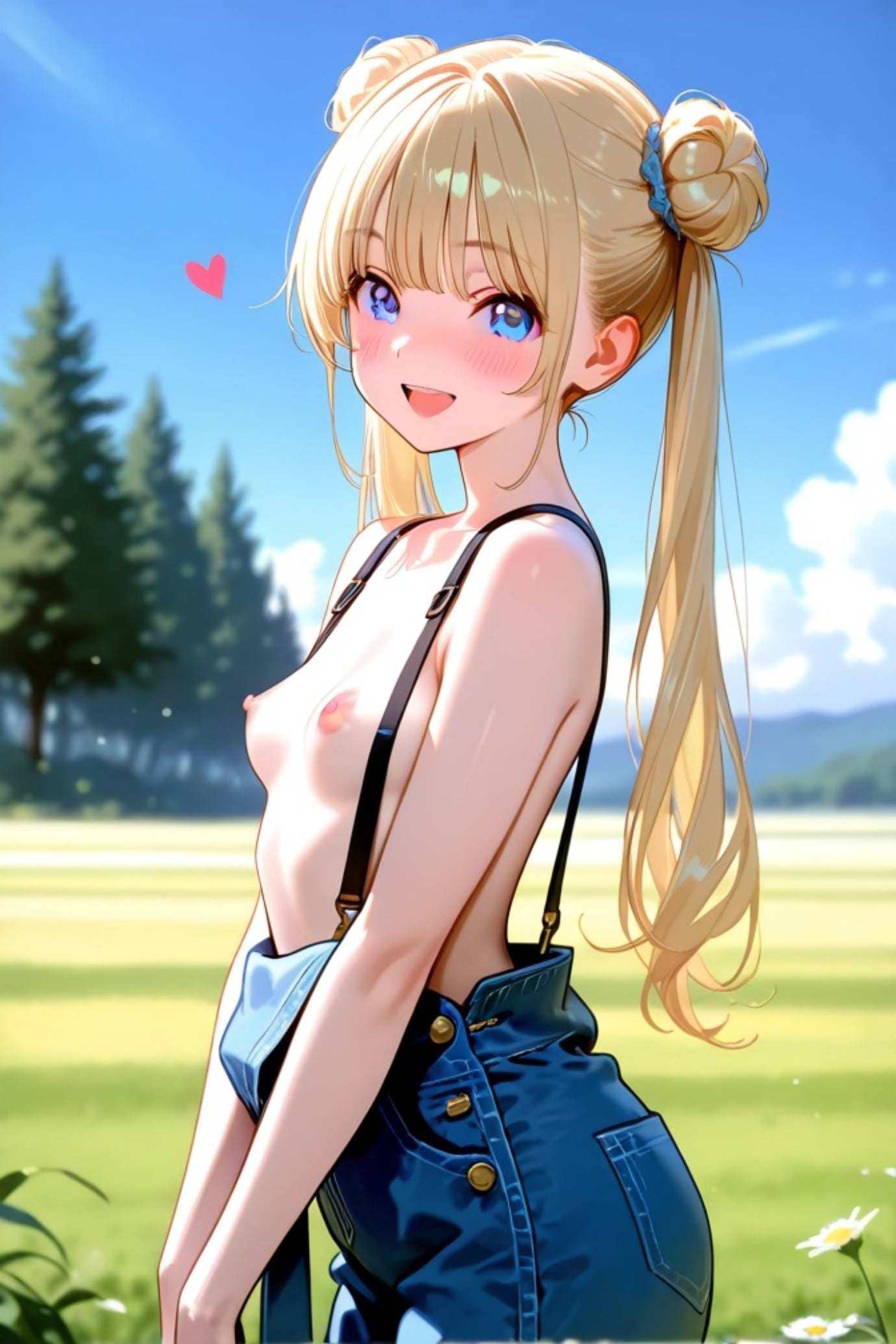オーバーオールの金髪ちゃん