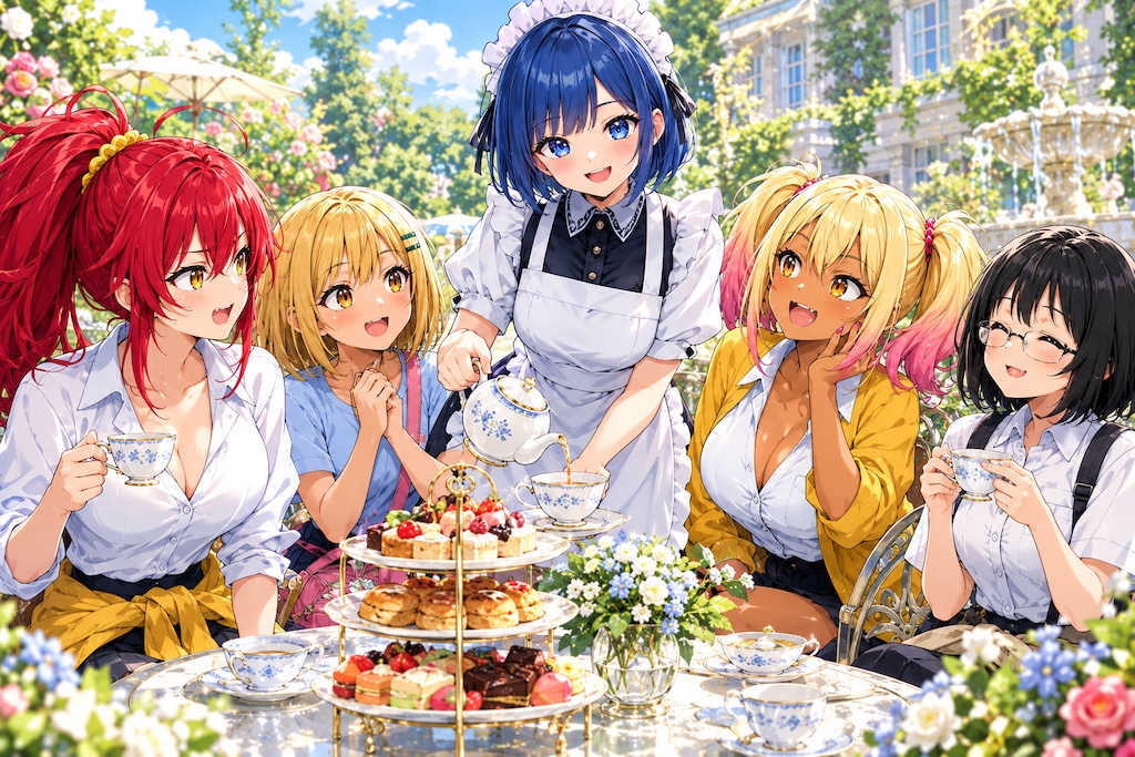 あいちゃんといつもの四人お茶会だ　弾