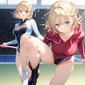 金髪ショート新体操美少女 2枚目
