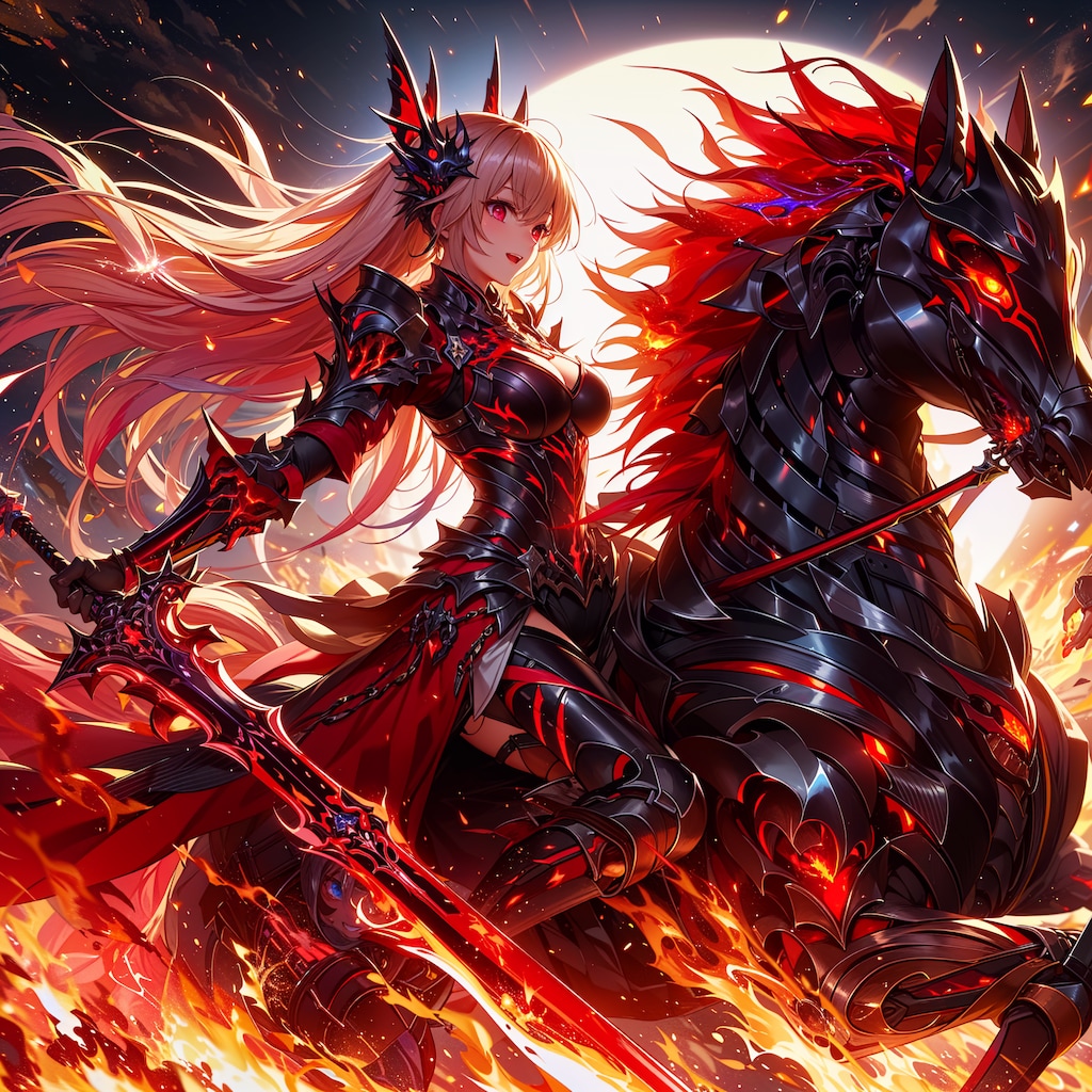 炎馬と紅蓮の騎士