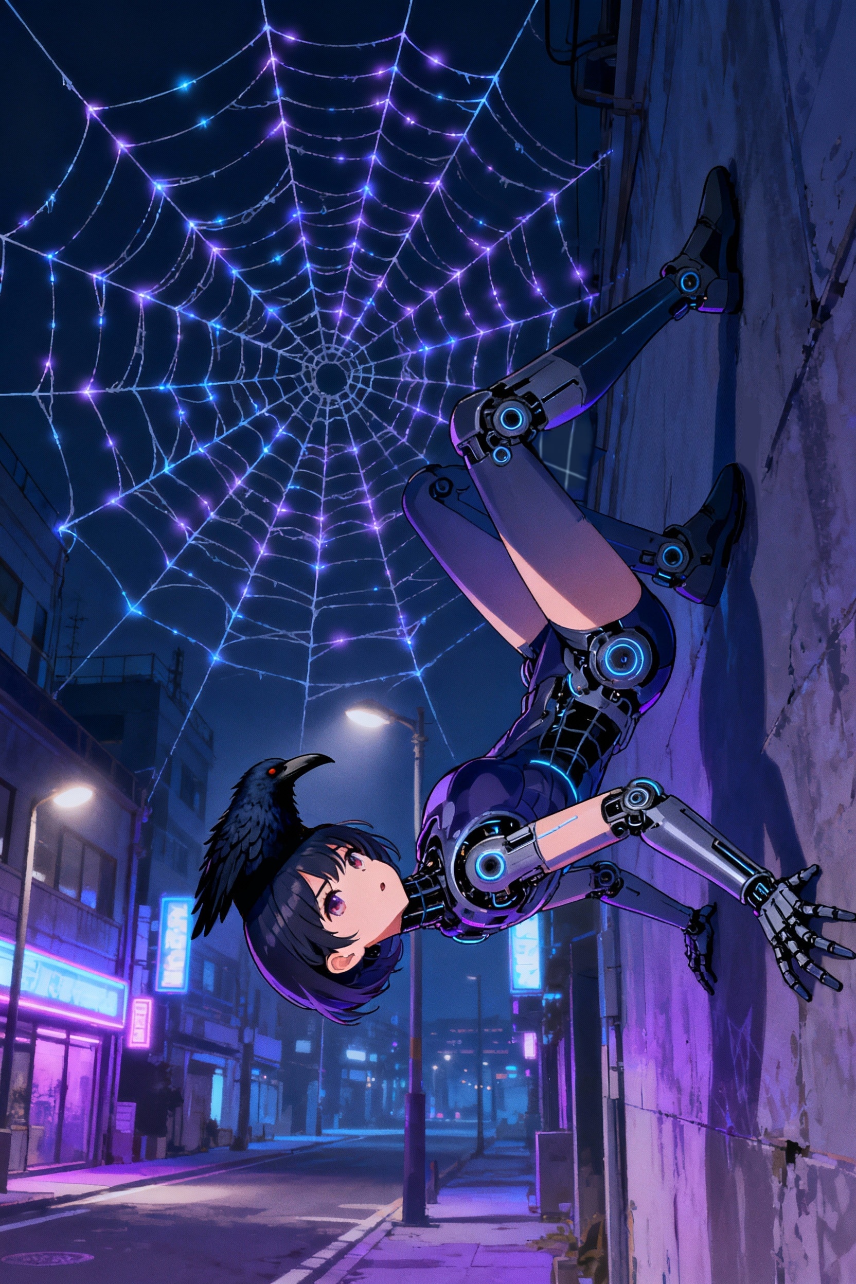 ちちぷい生成メカ娘　クモ2-1　頭のカラスは何ですか | の人気AIイラスト・グラビア