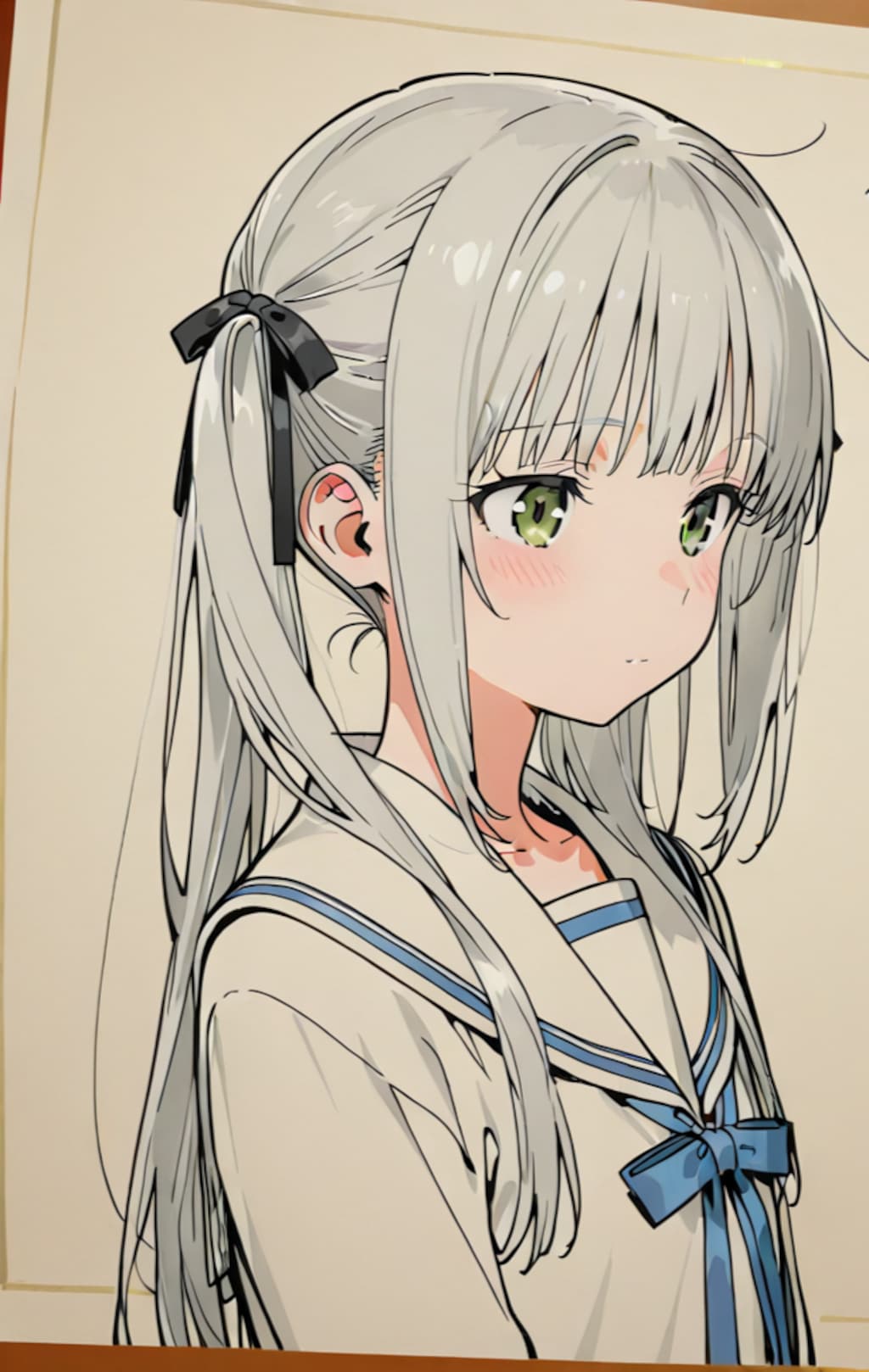 下書きの女の子