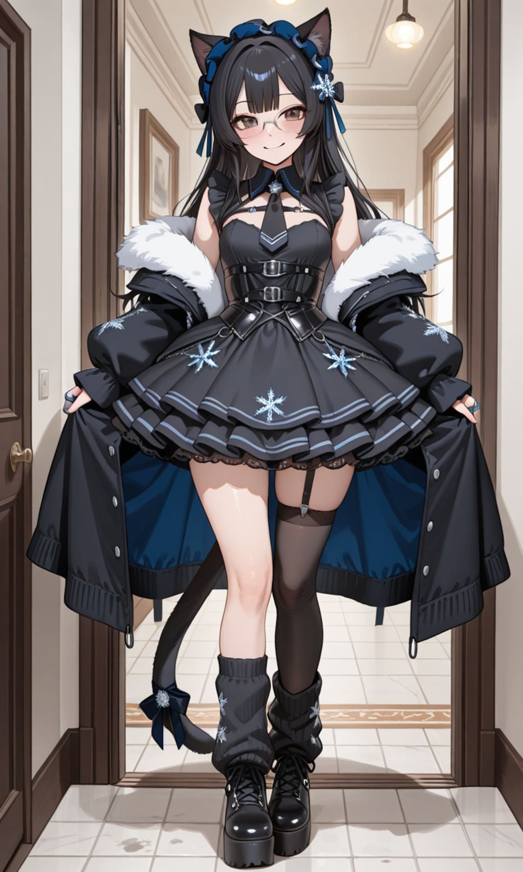 <うちの子ちゃん>冬のパンクロリィタ🐈