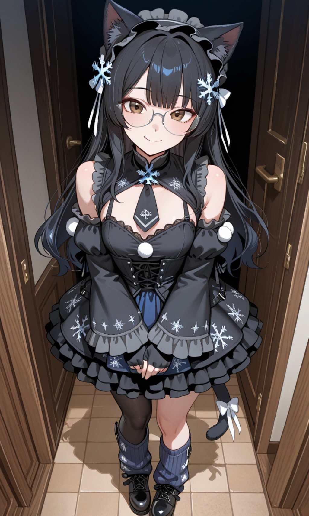 <うちの子ちゃん>冬のパンクロリィタ🐈