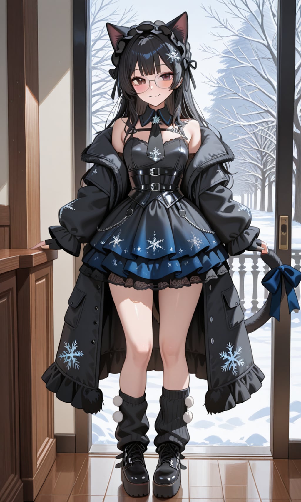 <うちの子ちゃん>冬のパンクロリィタ🐈