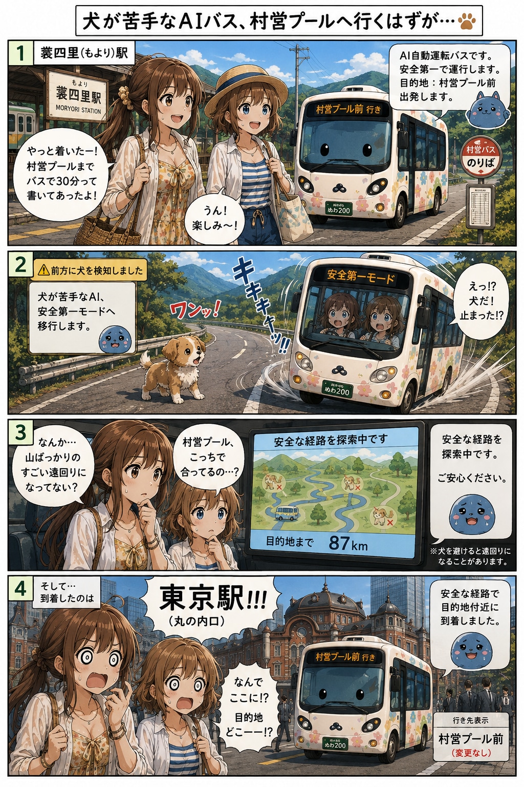 犬を避けたら…