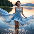 湖上のドレスの女性 2 4枚目