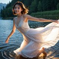 湖上のドレスの女性 2 3枚目