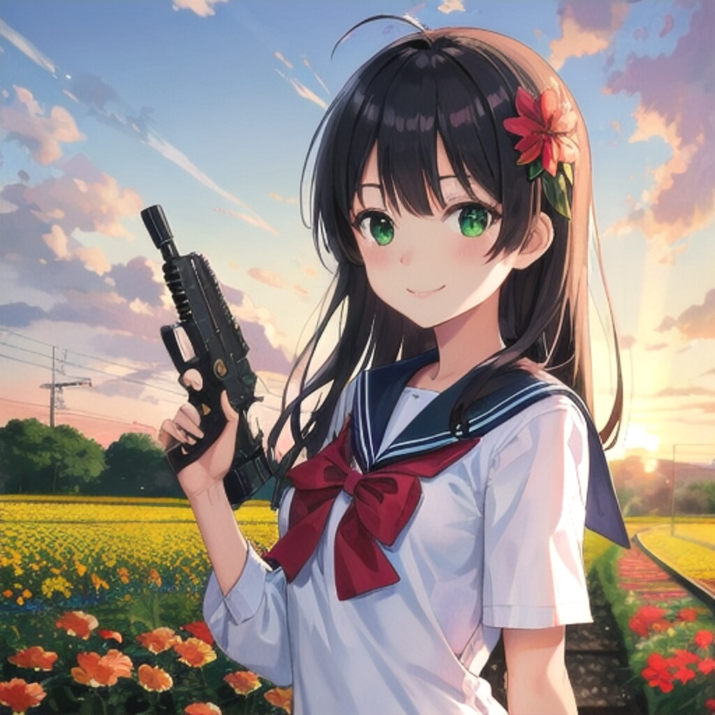 なぜか銃を持つ佐天さん