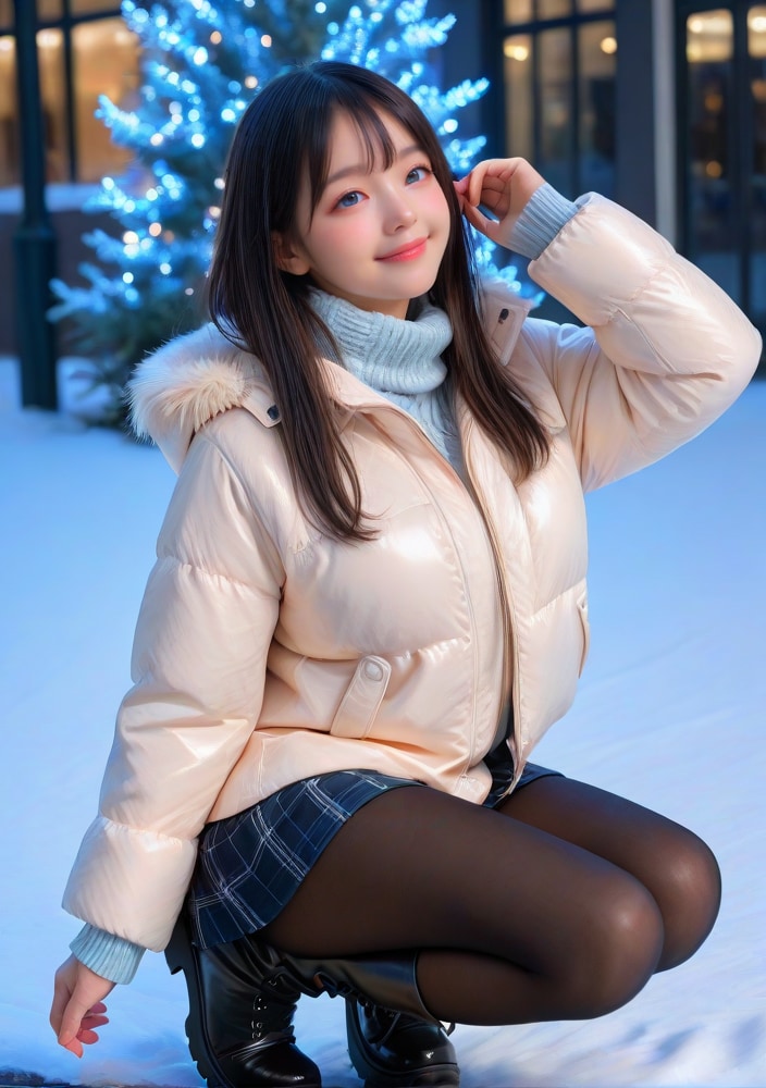 寒くてもミニスカ | の人気AIイラスト・グラビア