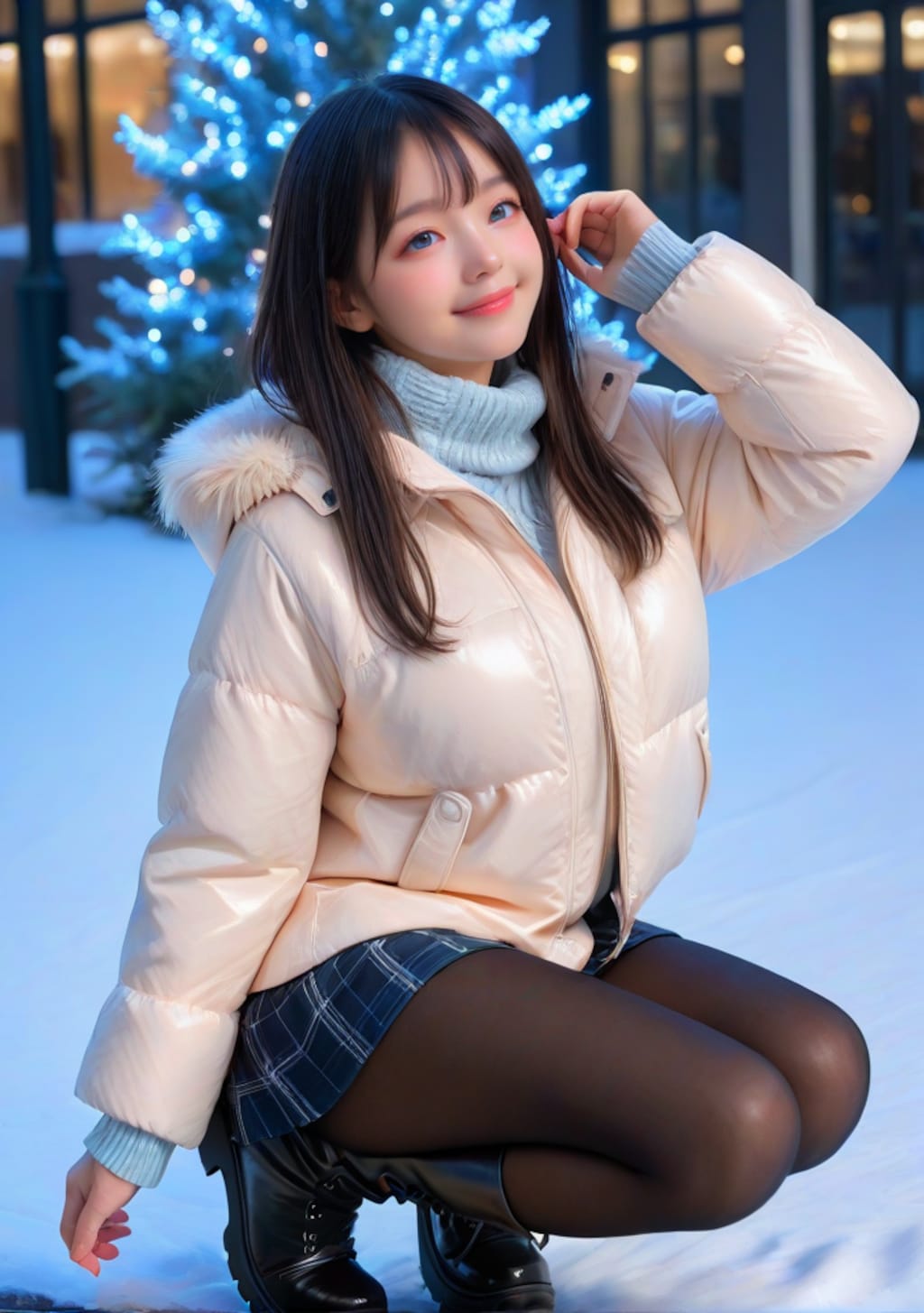 寒くてもミニスカ