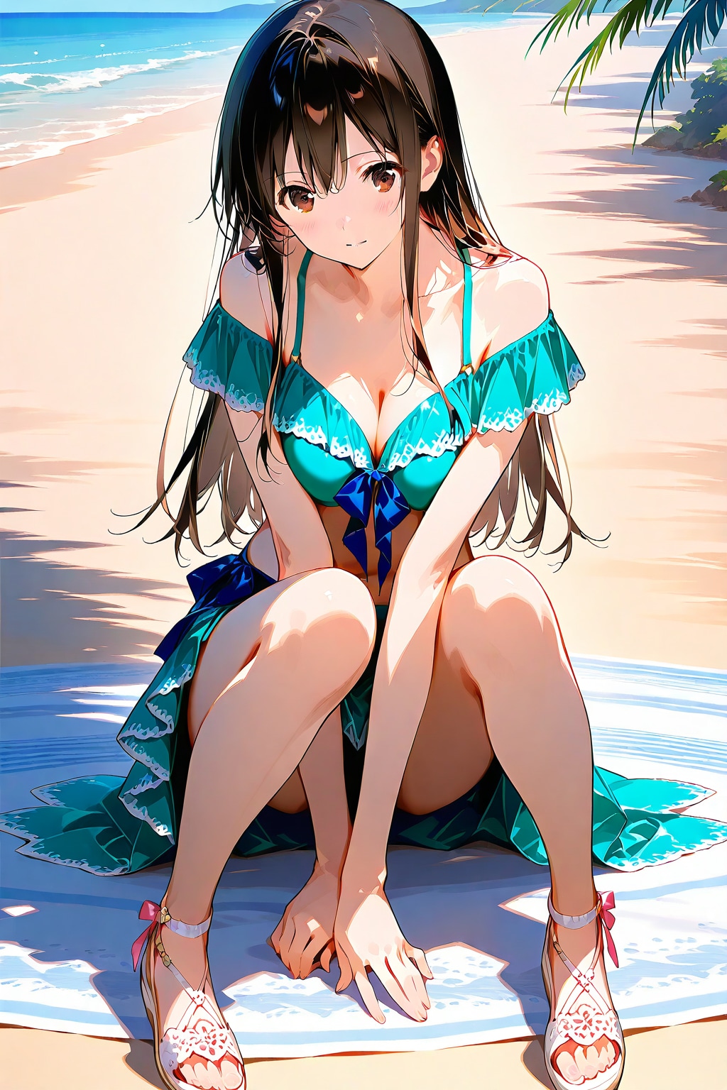 ユリママ　ビキニ　真夏のビーチ