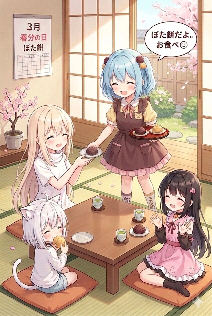 ぼた餅だよ。お食べ😊 | の人気AIイラスト・グラビア