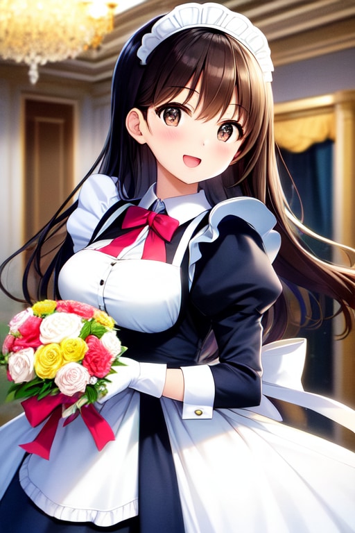 メイドさんに感謝の花束を | の人気AIイラスト・グラビア