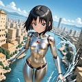 ちちぷい生成メカ娘　大きな子　水の上を行く 2枚目