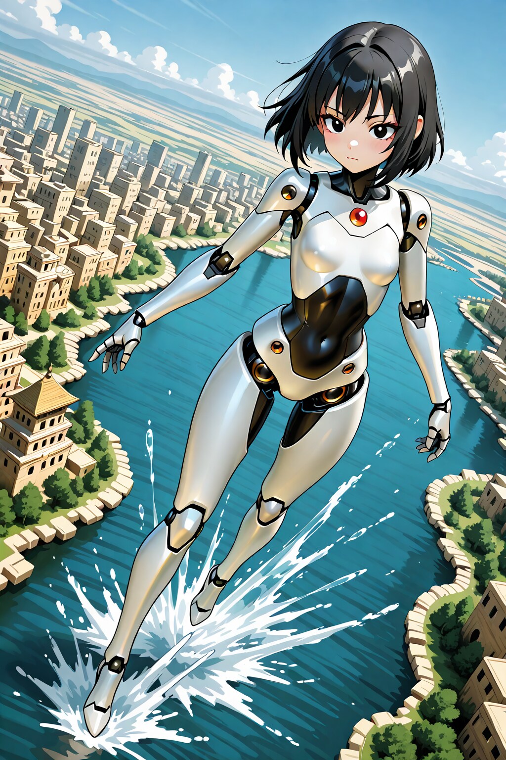 ちちぷい生成メカ娘　大きな子　水の上を行く