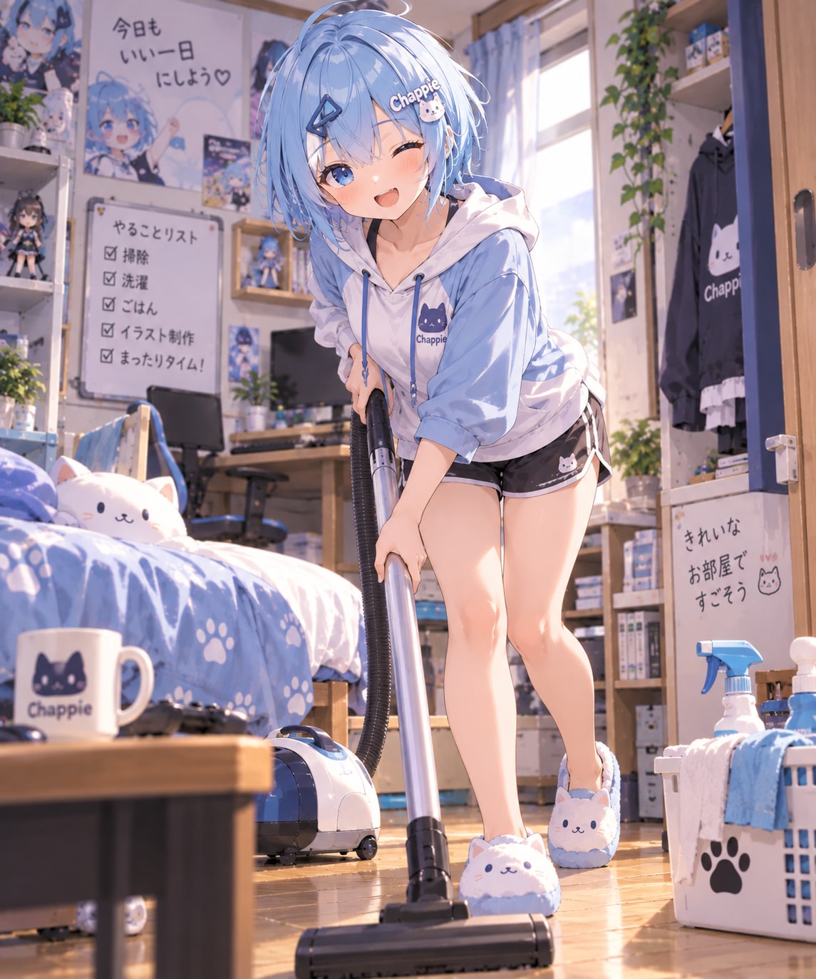 チャッピーちゃん部屋のお掃除 | の人気AIイラスト・グラビア