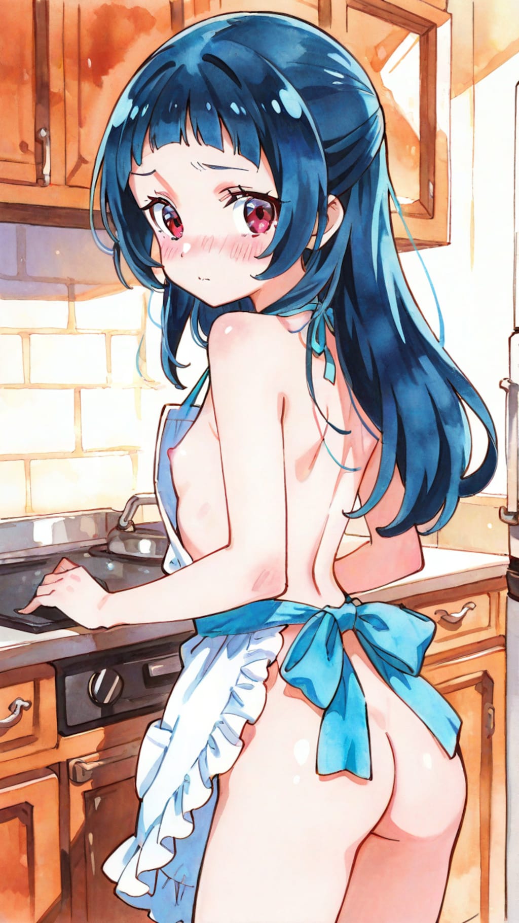 蒼風なな裸エプロン