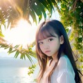 朝日の光を浴びる少女 2枚目