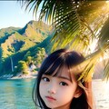 朝日の光を浴びる少女 3枚目