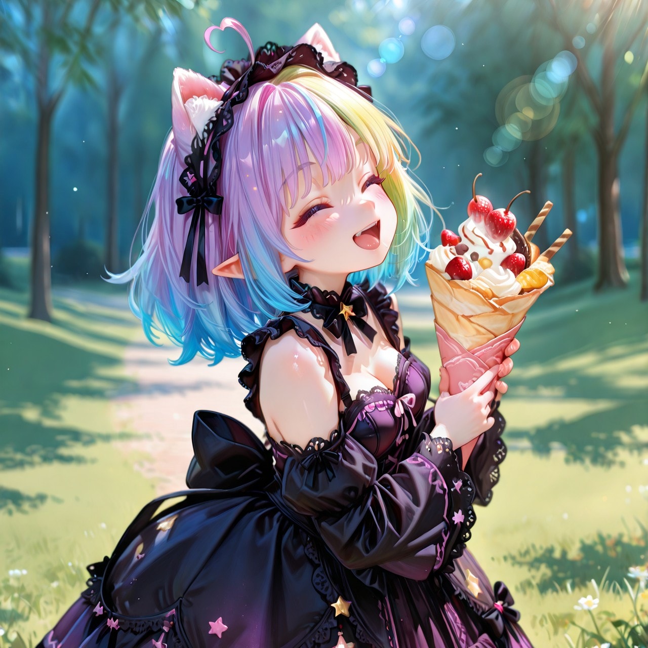 12枚）クレープとケモ耳エルフさん① | の人気AIイラスト・グラビア