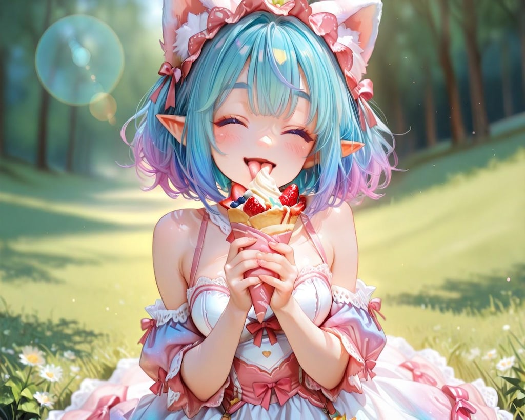 12枚）クレープとケモ耳エルフさん①