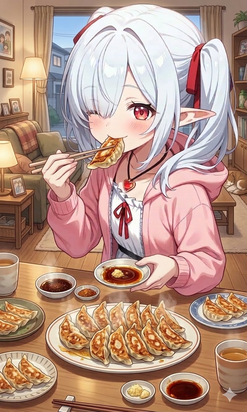 夕食はギョーザなシロネさん | の人気AIイラスト・グラビア