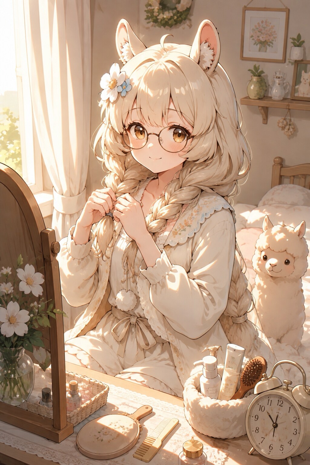 アルパカちゃんの身支度