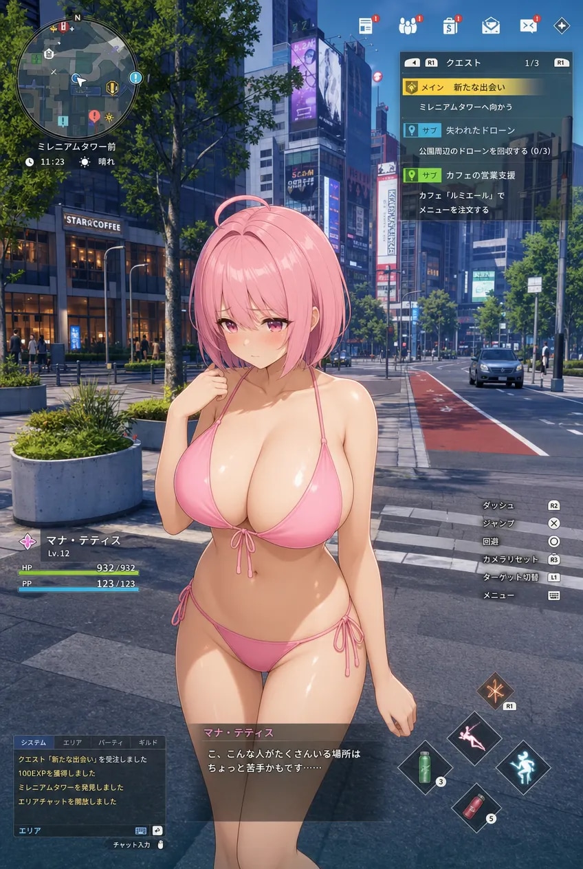 看板娘：マナ・テティス　水着姿で探索編