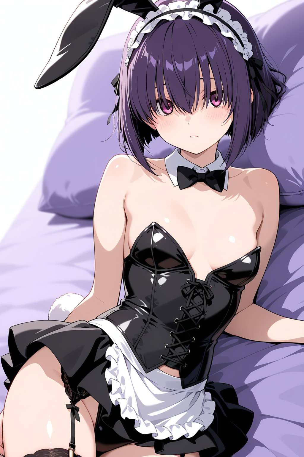不愛想後輩ちゃん85『仰向け+ベッドに横たわる』