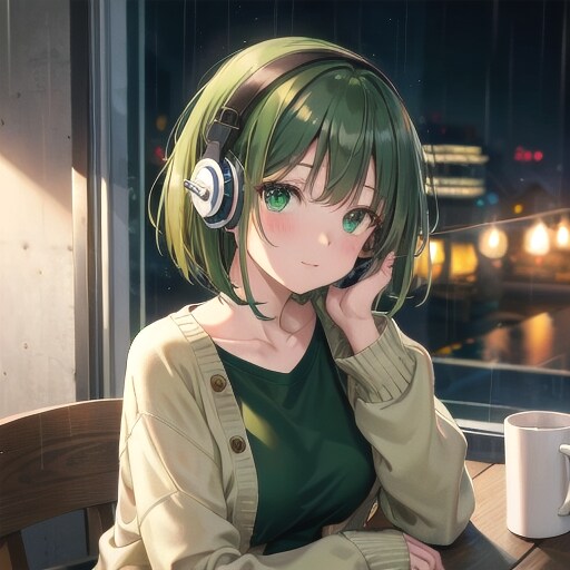 芽生ちゃん30「雨の日のカフェで一服」
