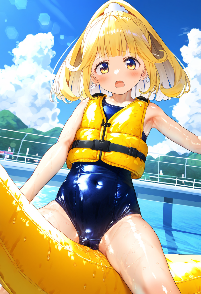 バナナボートを初体験するキュアピース