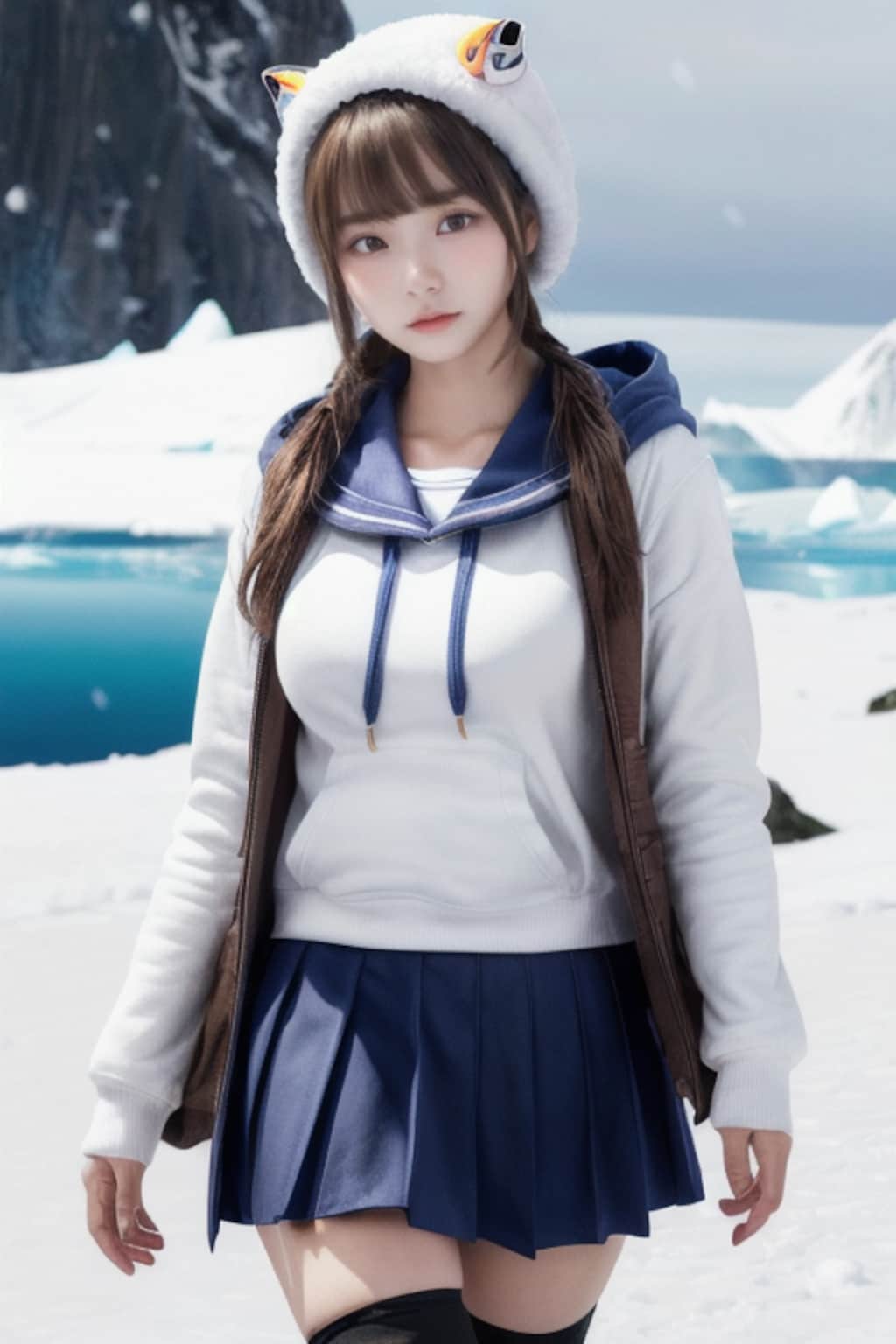 南極で涼を感じておりまっ娘ちゃん