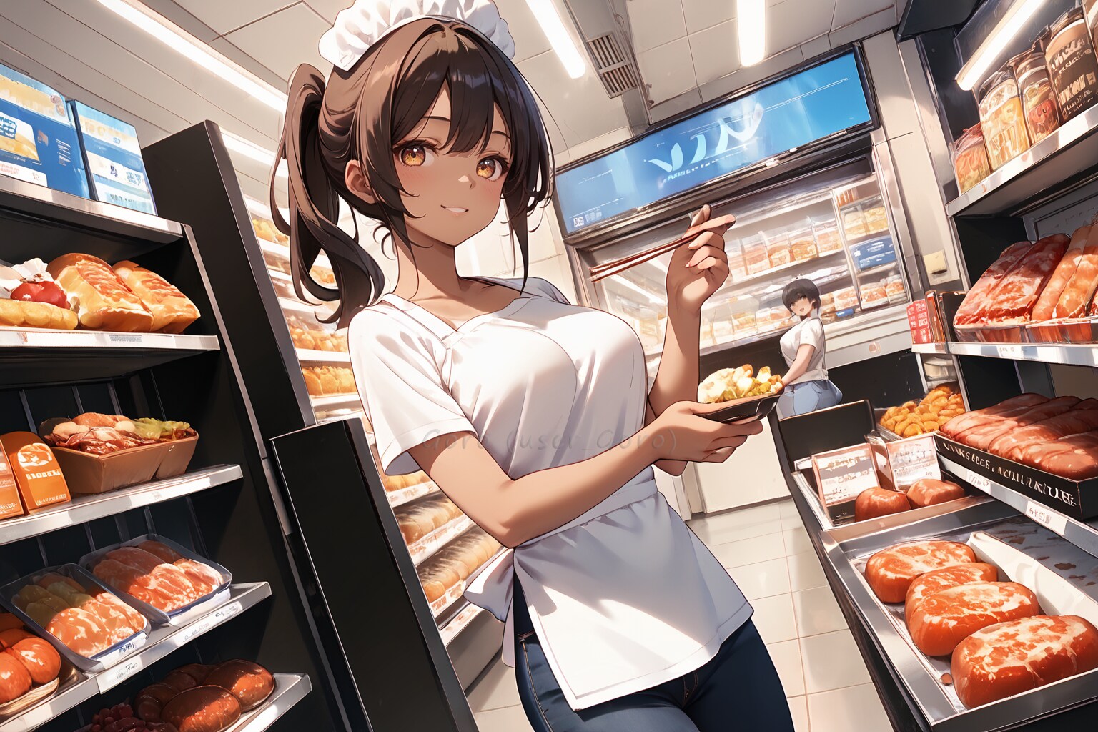 スーパーちちぷいの試食コーナー | の人気AIイラスト・グラビア