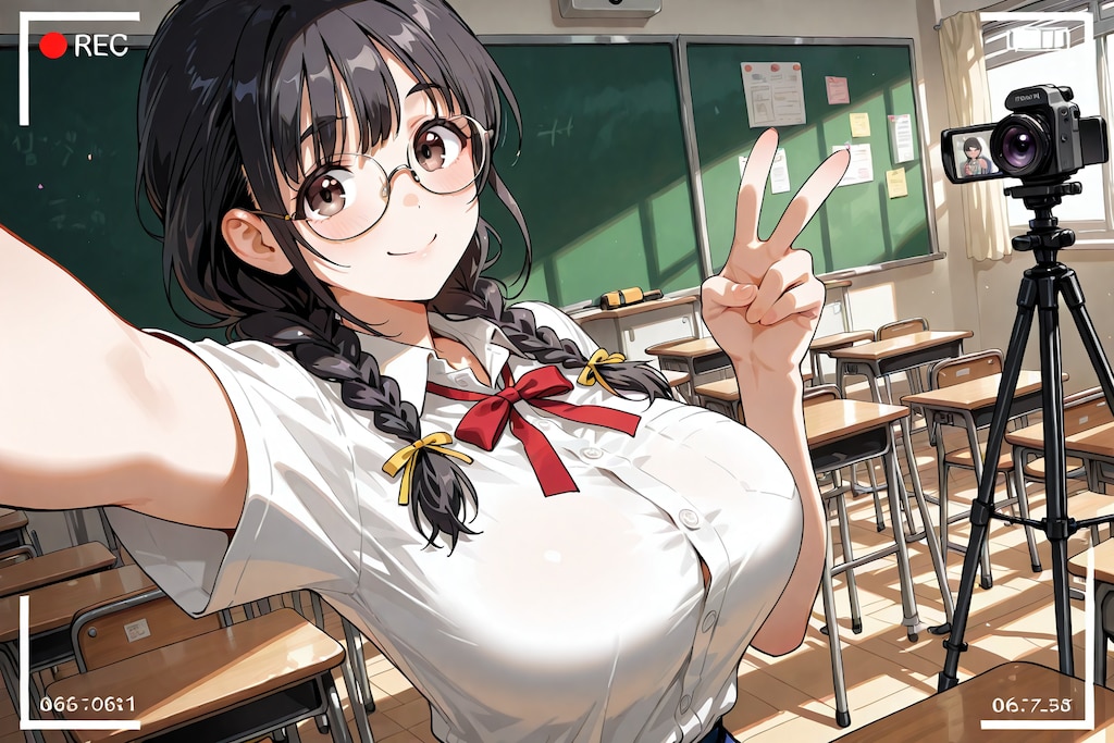うちの子自己紹介　二代目優美香（自称　三つ編み　）と沙帆(スナオ　短髪　）