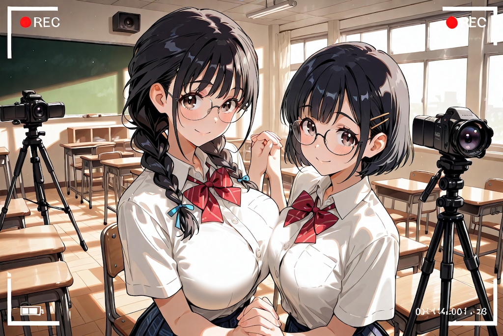 うちの子自己紹介　二代目優美香（自称　三つ編み　）と沙帆(スナオ　短髪　）