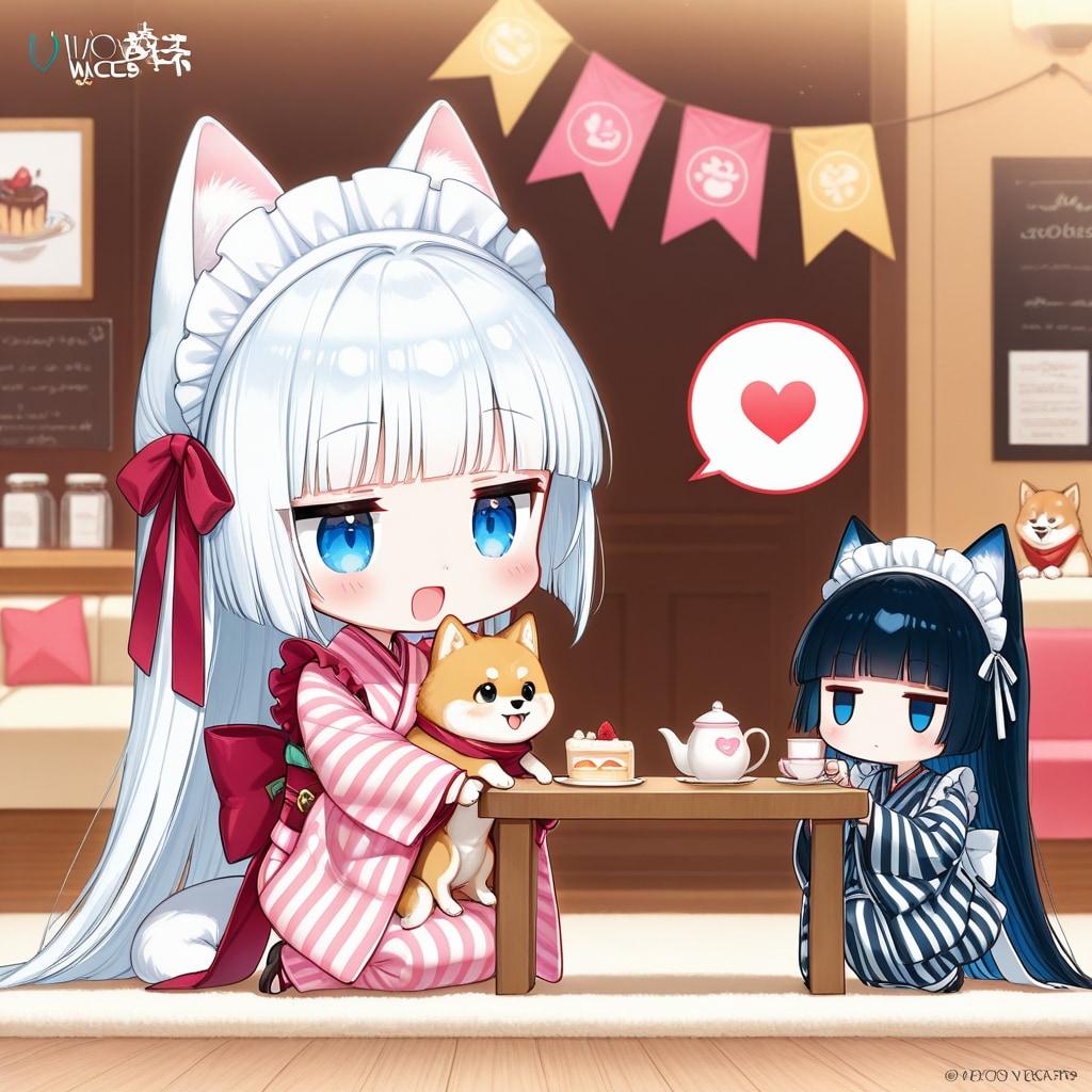 着物姿の白髪ちゃん