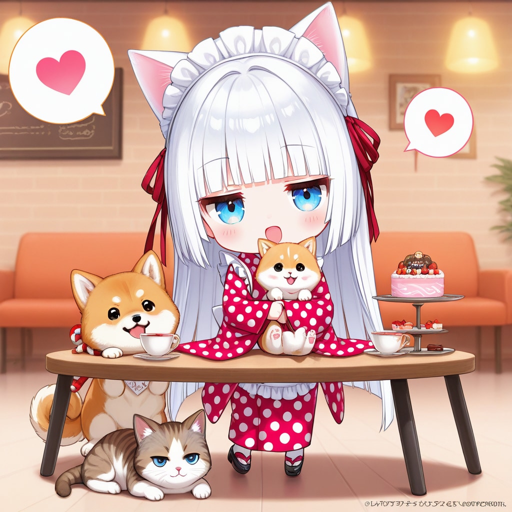 着物姿の白髪ちゃん