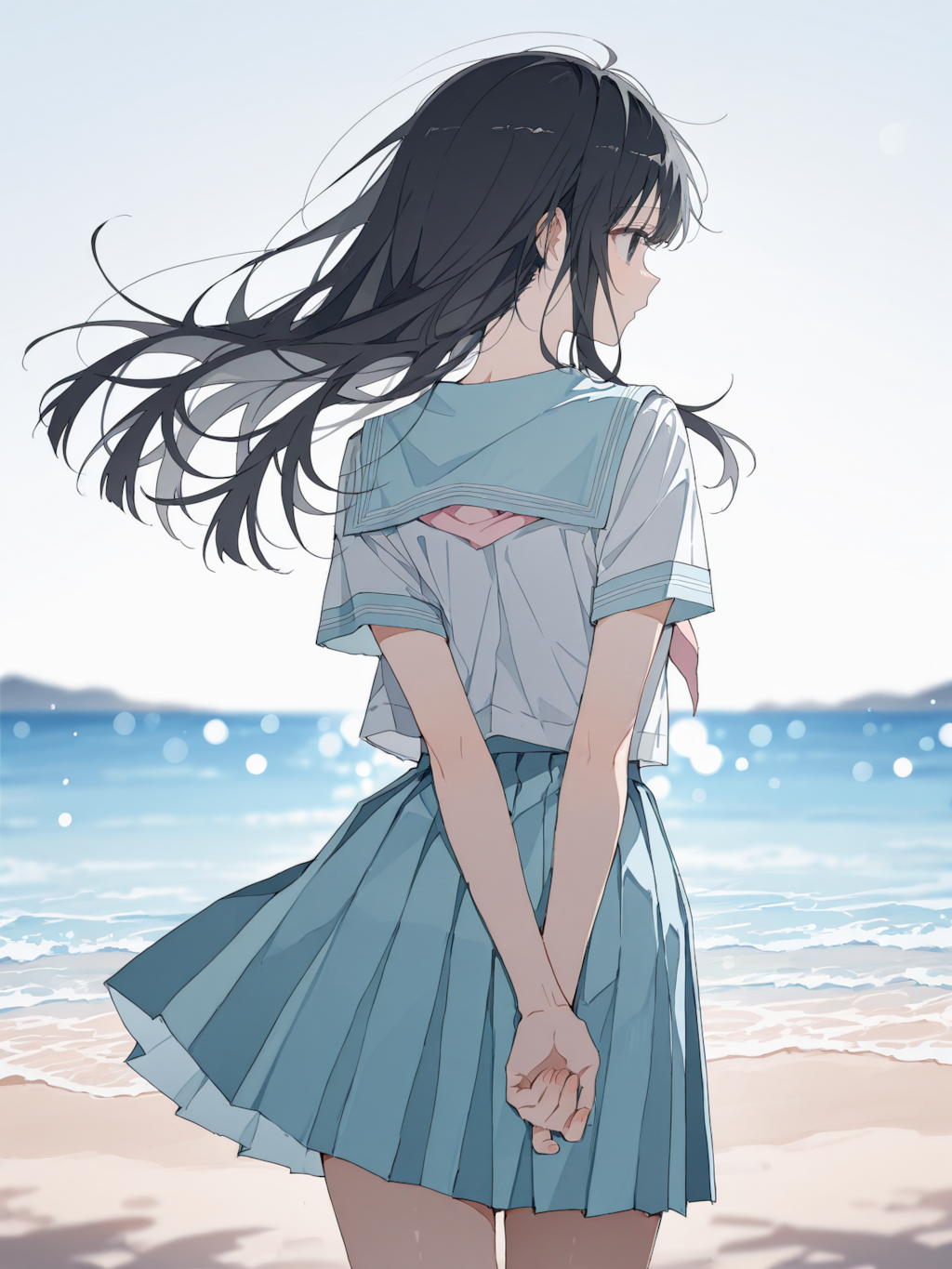 海を見る少女