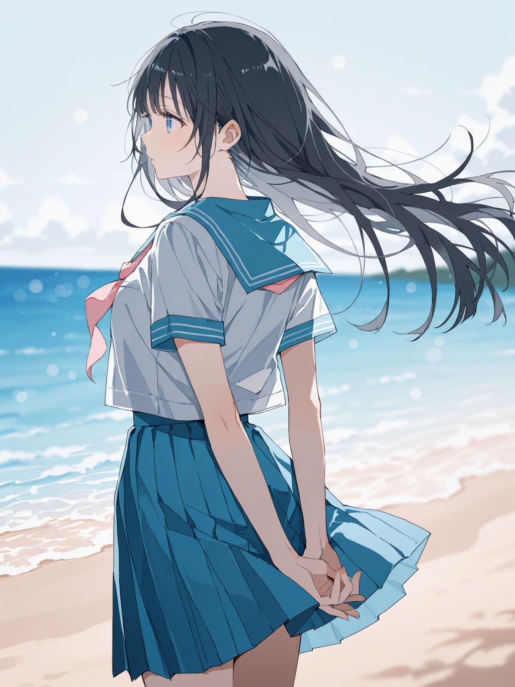 海を見る少女