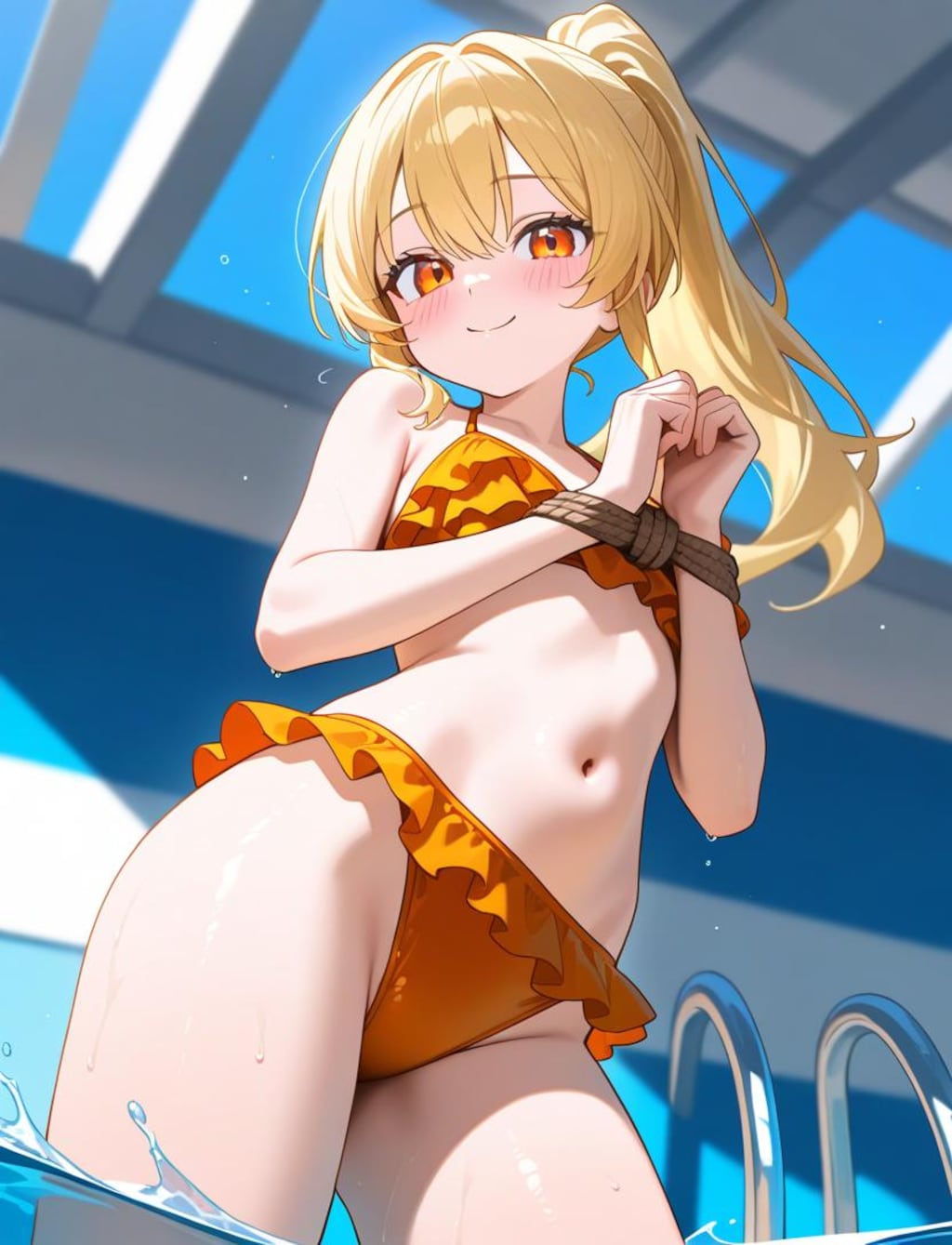 縛られ金髪ビキニちゃん